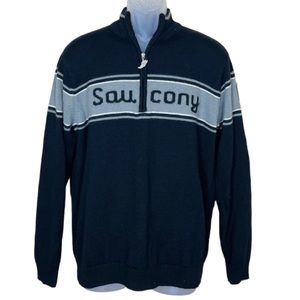 EUC Saucony Wool Blend 1/4 Zip Men’s Sweater